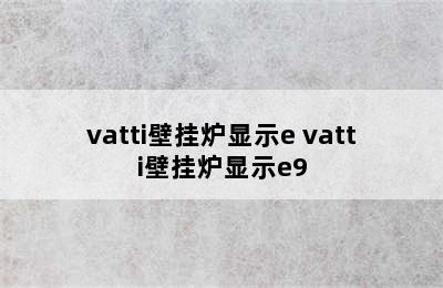 vatti壁挂炉显示e vatti壁挂炉显示e9